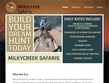 Tablet Screenshot of milkycreeksafaris.com